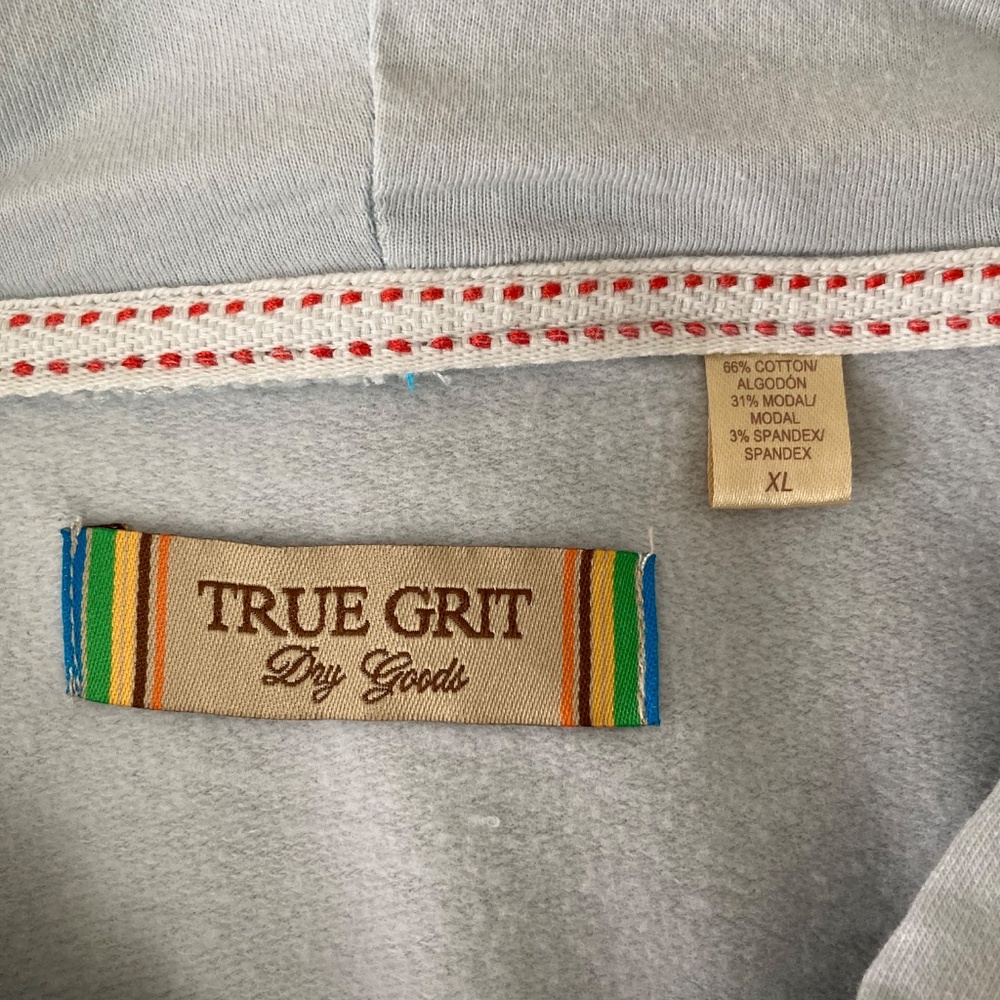 True Grit men’s long sleeve lightweight hoodie size XL light blue - Picture 3 of 6